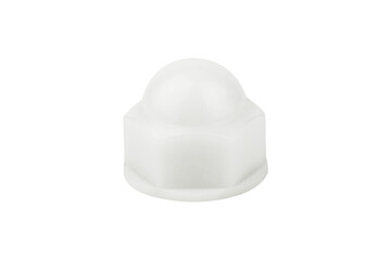 plastic cap nut isolated from background