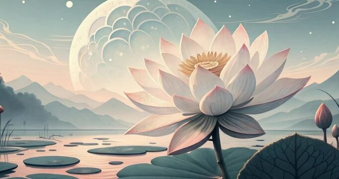 water lotus in the pond for a vesak day