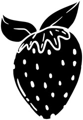 food illustration fruit silhouette red logo berry icon fresh outline healthy strawberry juicy dessert sweet green freshness natural delicious shape for vector graphic background