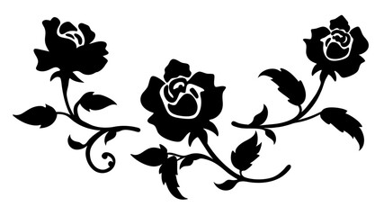 Floral corner with roses and leaves vector on white background