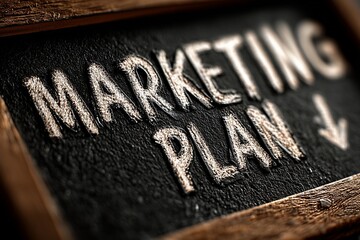 Chalkboard Sign Highlighting Marketing Plan Strategy