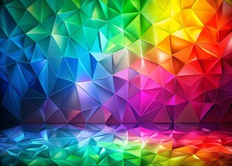 Fototapeta premium Abstract Rainbow Geometric Background, Colorful Polygonal Mosaic, Gradient Design, Minimalist Flyer, Brochure Cover