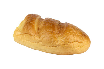 loaf, half of fresh bread isolated from background