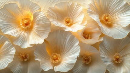 Obraz premium Delicate, light cream flowers, close up
