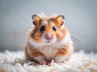 Adorable Hamster Posing on a Plain White Background - Perfect for Pet, Animal, and Rodent Stock Photos