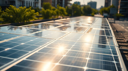 Fototapeta premium Modern house with rooftop solar panels