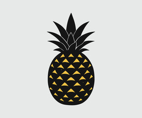 Obraz premium Vector pineapple fruits collection