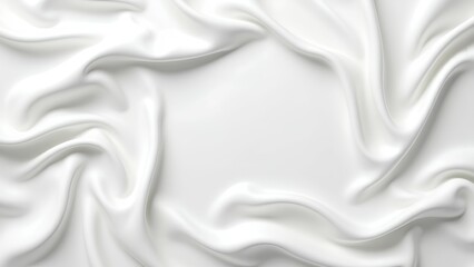 Obraz premium A smooth, white fabric with elegant folds and ripples, creating a soft and serene visual texture.