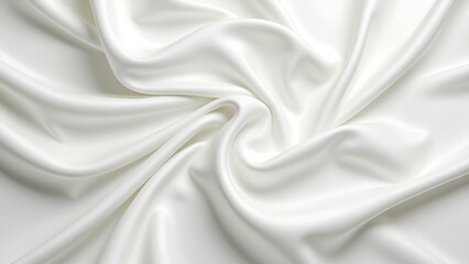 Obraz premium A smooth, white fabric drapes elegantly, showcasing its soft texture and sheen, perfect for a variety of creative projects or fashion designs.