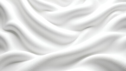 Obraz premium Abstract white fabric texture with soft, flowing waves, creating a serene and calming visual effect.