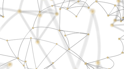 Abstract Network Connection Concept with Golden Nodes