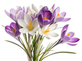 Fototapeta premium Crocus flowers bloom in vibrant colors creating stunning display of nature beauty that brings joy and warmth to any setting