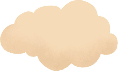 Fluffy Single Cream Watercolor Cloud Clipart