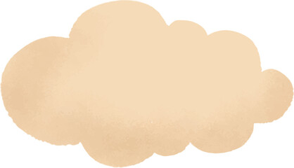 Fluffy Soft Cream Watercolor Cloud Illustration