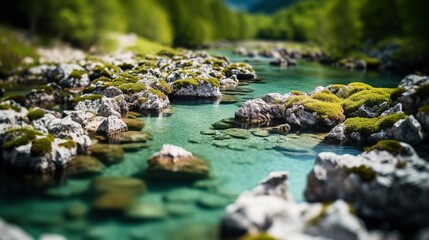 Fototapeta premium Beautiful lake in the mountains Created Photo