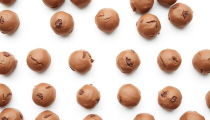 Fototapeta premium Chocolate balls scattered on white background (1)