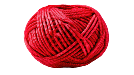 Crimson Yarn: A close-up view of a vibrant red ball of yarn, meticulously arranged, offering a tactile and visual treat for crafting enthusiasts.