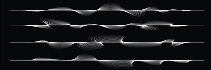 Digital sound equalizer . Audio signal frequency signal . Abstract flow linear fluid wavy shape . Acoustic volume lines .Curved lines pattern . Music sound wave . Vector illustration
