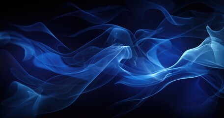 Fototapeta premium Abstract dark background with glowing blue light, smoke and reflection on the asphalt floor. Dark scene for product display presentation design vector illustration