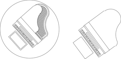 silhouette design vector illustration sketch of musical instrument piano for refreshing © achmad