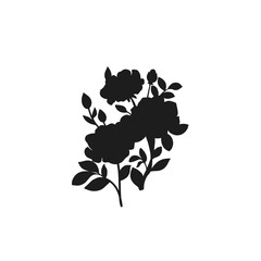Naklejka premium Black and white rose silhouette on a white background. Rose vinyl vector.