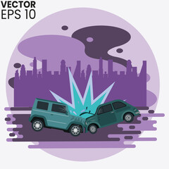 illustration of car and truck accident