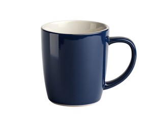 stylish mug mockup featuring deep blue color perfect for showcasing beverages or designs. Ideal for creative projects and presentations