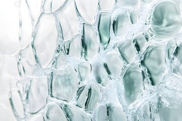 A white background with an artistic representation of a cracked glass window, showcasing the intricate patterns and textures