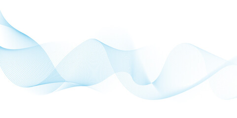 Abstract blue wavy lines Digital frequency track equalizer background. Curved wave smooth stripe seamless pattern. Wave lines created using blend tool. graphic design template banner business wave.
