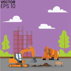 vector illustration of a cartoon factory