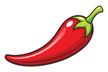 Illustration of Red hot natural chili pepper .