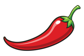 Illustration of Red hot natural chili pepper .