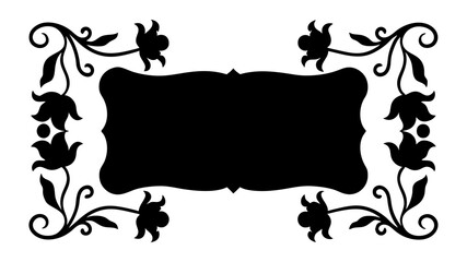 ornamental frame silhouette vector on white background