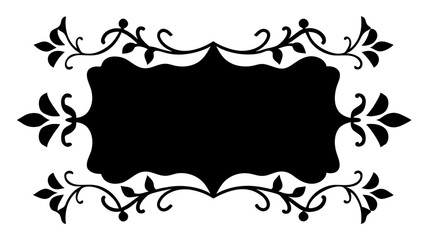ornamental frame silhouette vector on white background