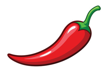Illustration of Red hot natural chili pepper .