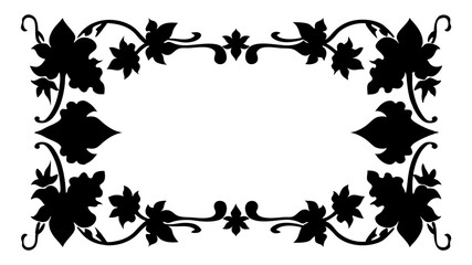 ornamental frame silhouette vector on white background