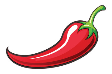 Illustration of Red hot natural chili pepper .