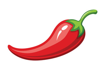 Illustration of Red hot natural chili pepper .