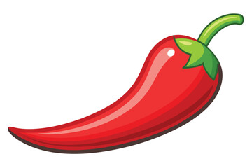 Illustration of Red hot natural chili pepper .