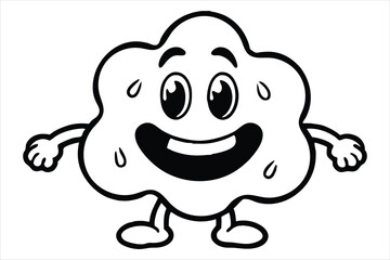 Y2K cartoon blob mascot with shifting moods – happy, sad, angry – each in glossy vector style