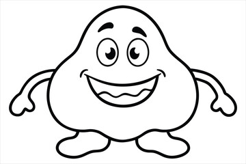 Obraz premium Y2K cartoon blob mascot with shifting moods – happy, sad, angry – each in glossy vector style