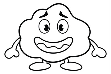 Y2K cartoon blob mascot with shifting moods – happy, sad, angry – each in glossy vector style