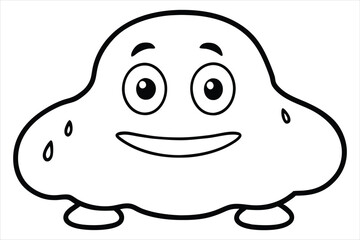 Y2K cartoon blob mascot with shifting moods – happy, sad, angry – each in glossy vector style