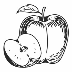 Red apple on a white background, Eps file