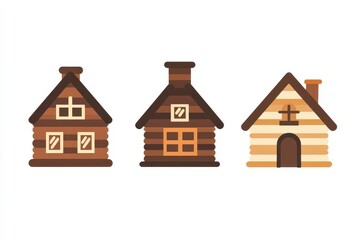 wooden house isolated on white