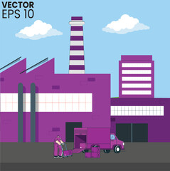 vector illustration of industrial building