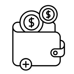 Obraz premium Wallet Refill Icon