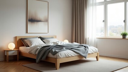 A stylish bedroom featuring a comfortable bed with soft linens and elegant decor creating a relaxing atmosphere perfect for rest and rejuvenation