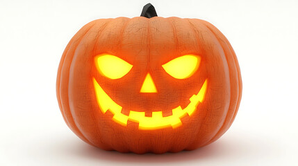 A pumpkin with a scary face and a smile
