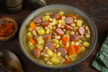 bean and sausage potato soup
